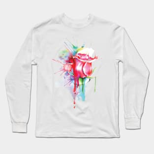 Water Color Rose Long Sleeve T-Shirt